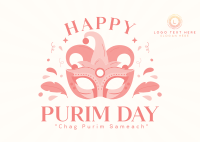 Purim Celebration Event Postcard Design