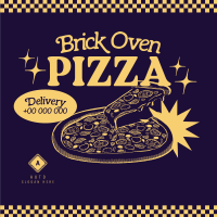 Retro Brick Oven Pizza Instagram Post Design