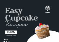 Easy Cupcake Recipes Postcard Design