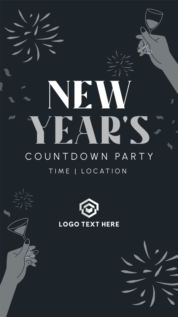 New Year Toast Countdown Facebook Story Design Image Preview