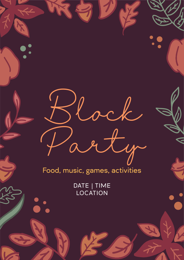 Autumn Block Party Flyer Design Image Preview