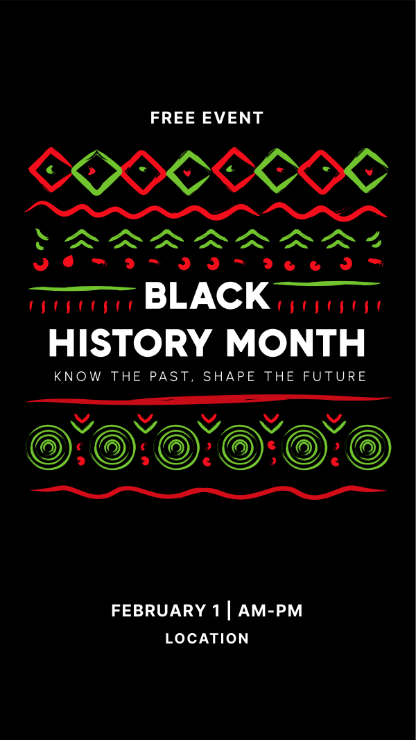 Black History Month Pattern Instagram Story Design Image Preview