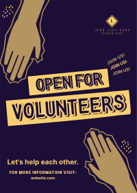 Volunteer Helping Hands Poster Design