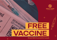 Free Vaccine Week Postcard Design