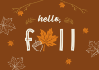 Hello Fall Greeting Postcard Image Preview