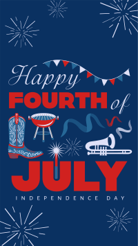 4th of July Illustration Facebook story Image Preview