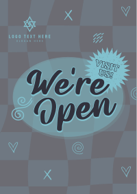 Open Y2K Retro Business Poster Design