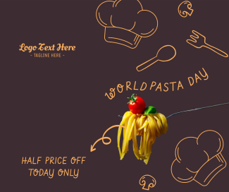 World Pasta Day Doodle Facebook post