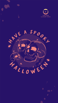 Halloween Skulls Greeting Instagram story Image Preview