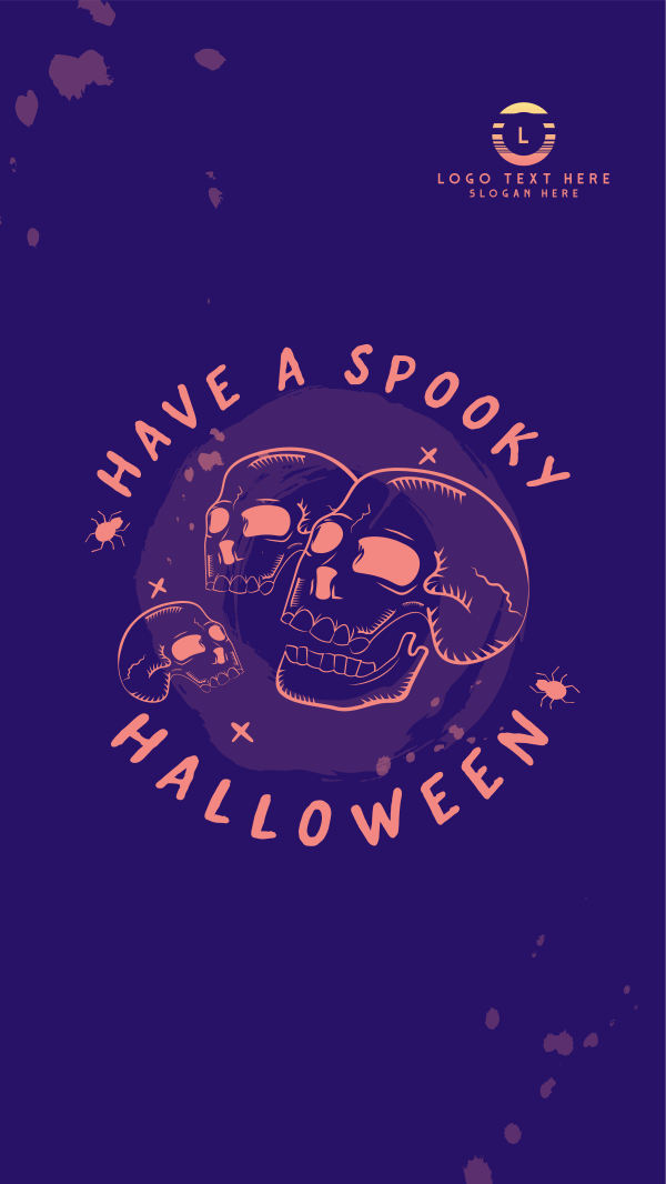 Halloween Skulls Greeting Instagram Story Design Image Preview