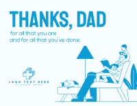 Thanks Dad For Everything Thank You Card Design