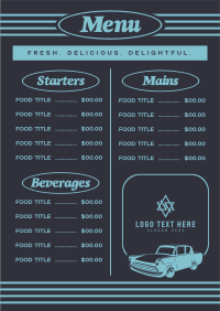 Vintage Retro Restaurant Menu Preview