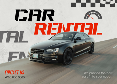 Edgy Car Rental Postcard Image Preview