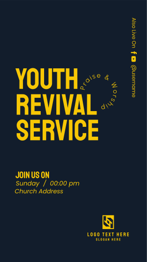 Youth Revival Service Instagram story Image Preview