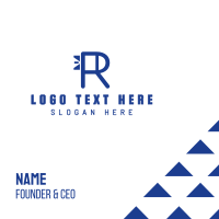 Blue Rocket R Business Card Design