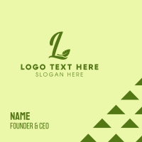 Leaf Letter L Business Card Design