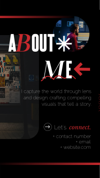 About Me Dark Themed Instagram story Image Preview