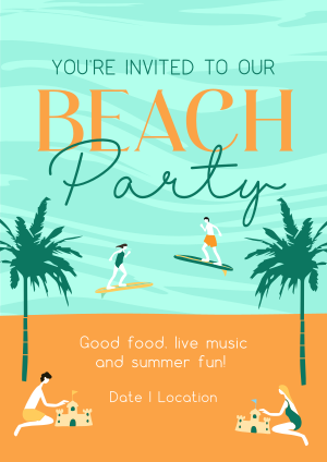 It's a Beachy Party Flyer Image Preview