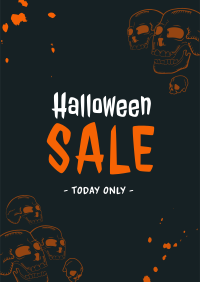 Halloween Skulls Sale Poster Design