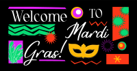 Mardi Gras Mask Welcome Facebook Ad Design