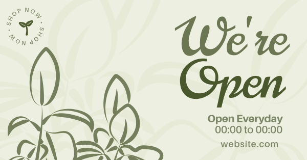 Plant Store Open Facebook Ad Design Image Preview