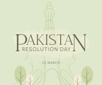 Pakistan Day Landmark Facebook Post Design
