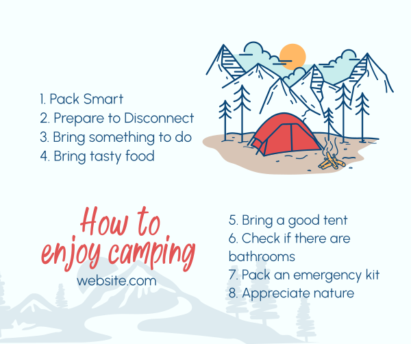 How to enjoy camping Facebook Post Design Image Preview