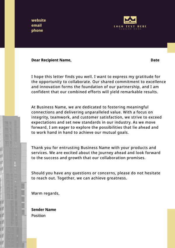 Tower Blocks Letterhead Design Image Preview