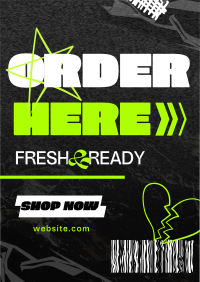 Grunge Order Here Flyer Image Preview