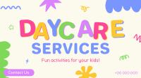 Scribble Shapes Daycare Facebook Event Cover Design