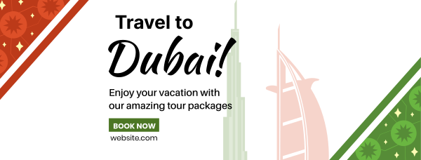 Dubai Travel Booking Facebook Cover Design Image Preview