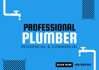 Professional Plumber Postcard Image Preview
