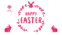 Easter Bunny Wreath Zoom Background Image Preview