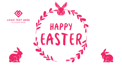 Easter Bunny Wreath Zoom Background Image Preview