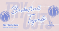 Basketball Game Tryouts Facebook Ad Design