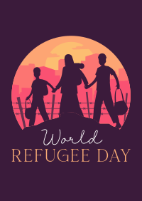 Refugees Silhouette Poster Design