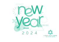 Abstract New Year Postcard Design