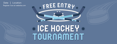 Ice Hockey Tournament Facebook cover Image Preview