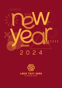 Abstract New Year Poster Design