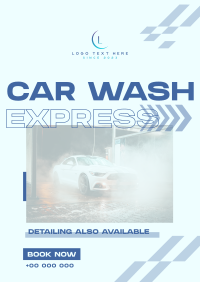 Premium Car Wash Express Poster Design