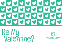 Valentine Retro Heart Postcard Image Preview