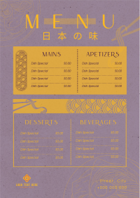 Oriental Cuisine Menu Design