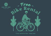 Free Bike Rental Postcard Image Preview