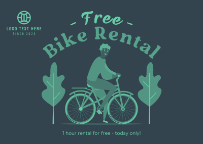 Free Bike Rental Postcard Image Preview