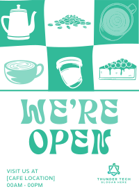 Checkered Open Cafe Poster Image Preview