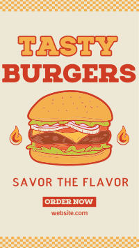 Vintage Tasty Burger Instagram Reel Image Preview