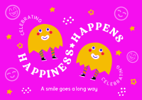 Happiness Is Contagious Postcard Design