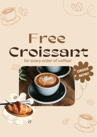 Croissant Coffee Promo Poster Design