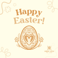 Floral Egg with Easter Bunny Instagram post Image Preview