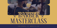 Retro Barber Masterclass Twitter Post Design